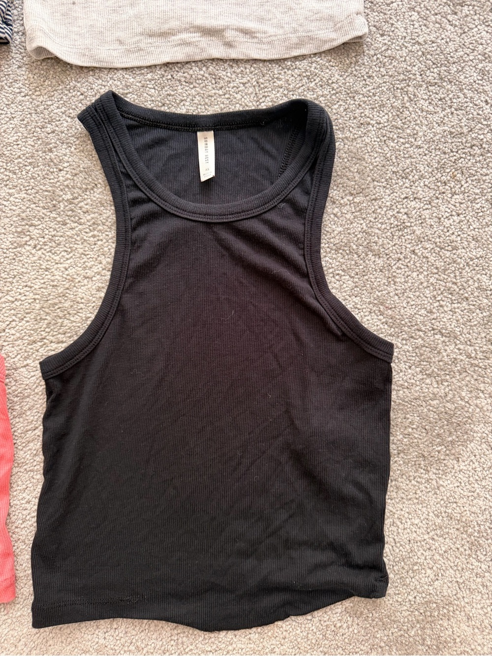 Sunday Best Ribbed Tank Tops - Pink / Black / Gray / Navy Stripe - Picture 3 of 5